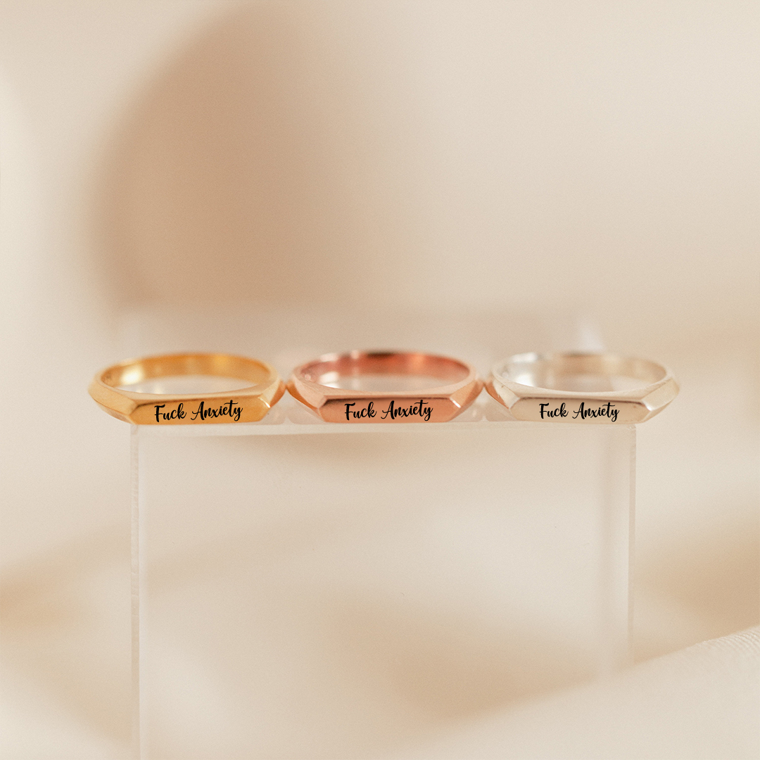 Fuck Anxiety Bar Ring