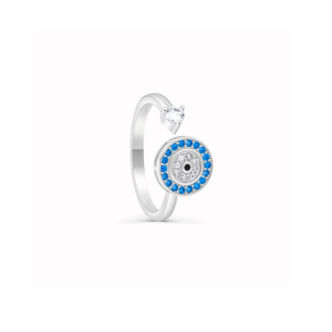 "Fuck Anxiety" Evil Eye Rotatable Ring