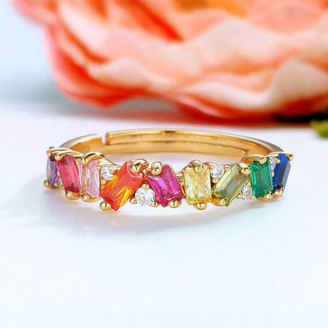 For Self - S925 Colorful Crystal Ring