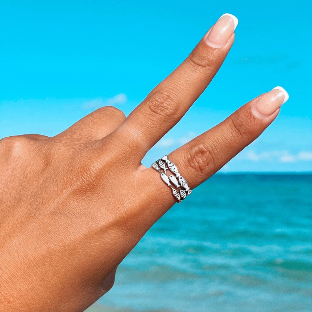 S925 School Of Fish Ring 