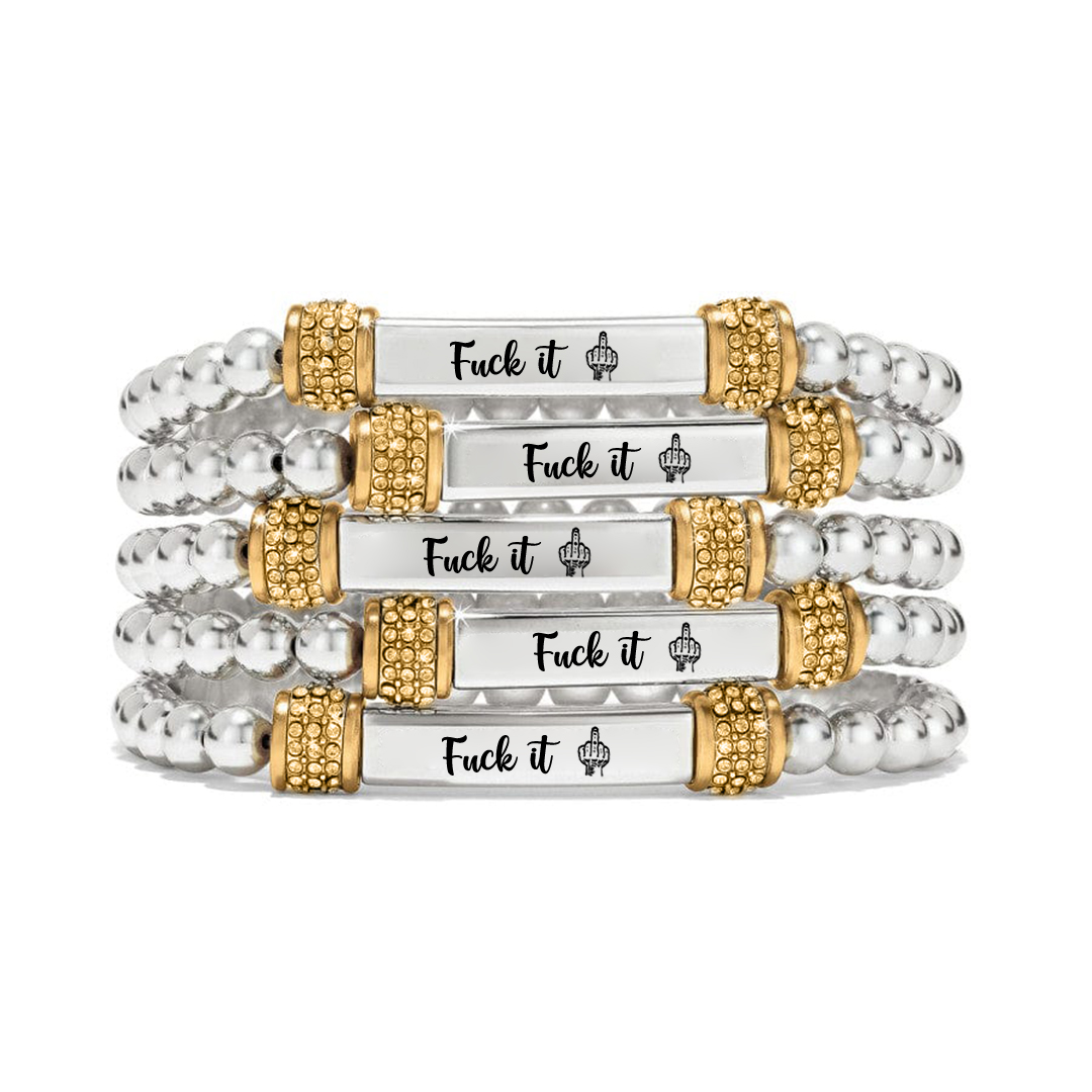 Fuck It Dainty diamond bead Bracelet