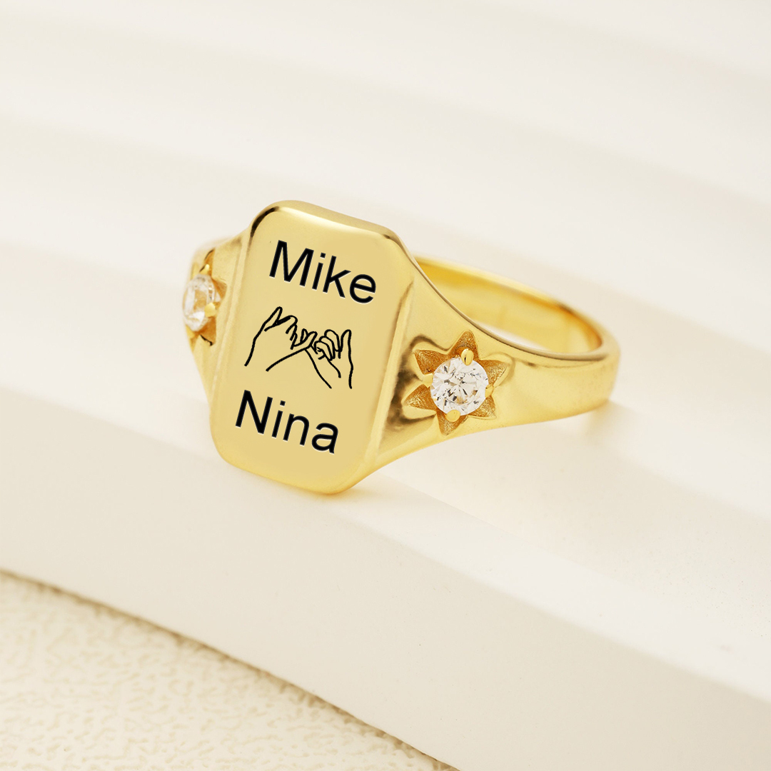 S925 Custom Names  Dainty Ring
