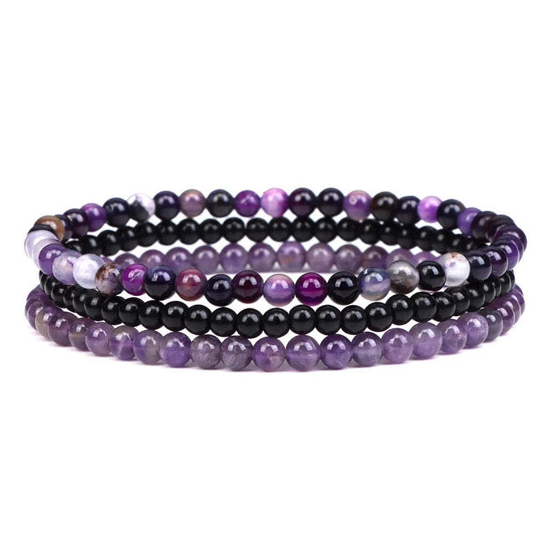 I Will Love And Protect You From Anything You Fear Amethyst Stress Relief Beaded Bracelet Set