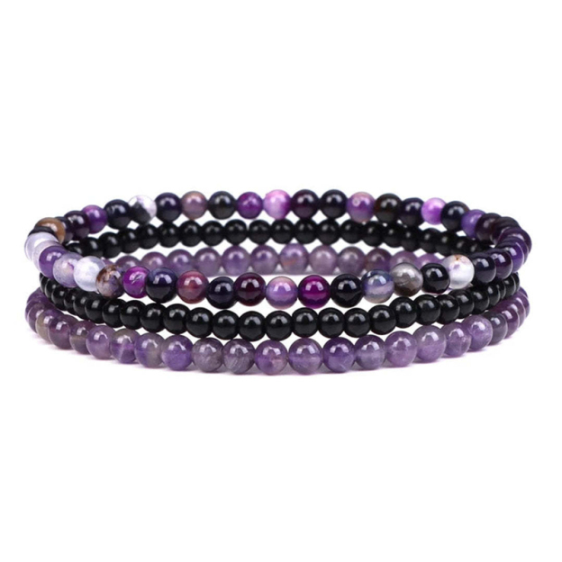 I Will Love And Protect You From Anything You Fear Amethyst Stress Relief Beaded Bracelet Set