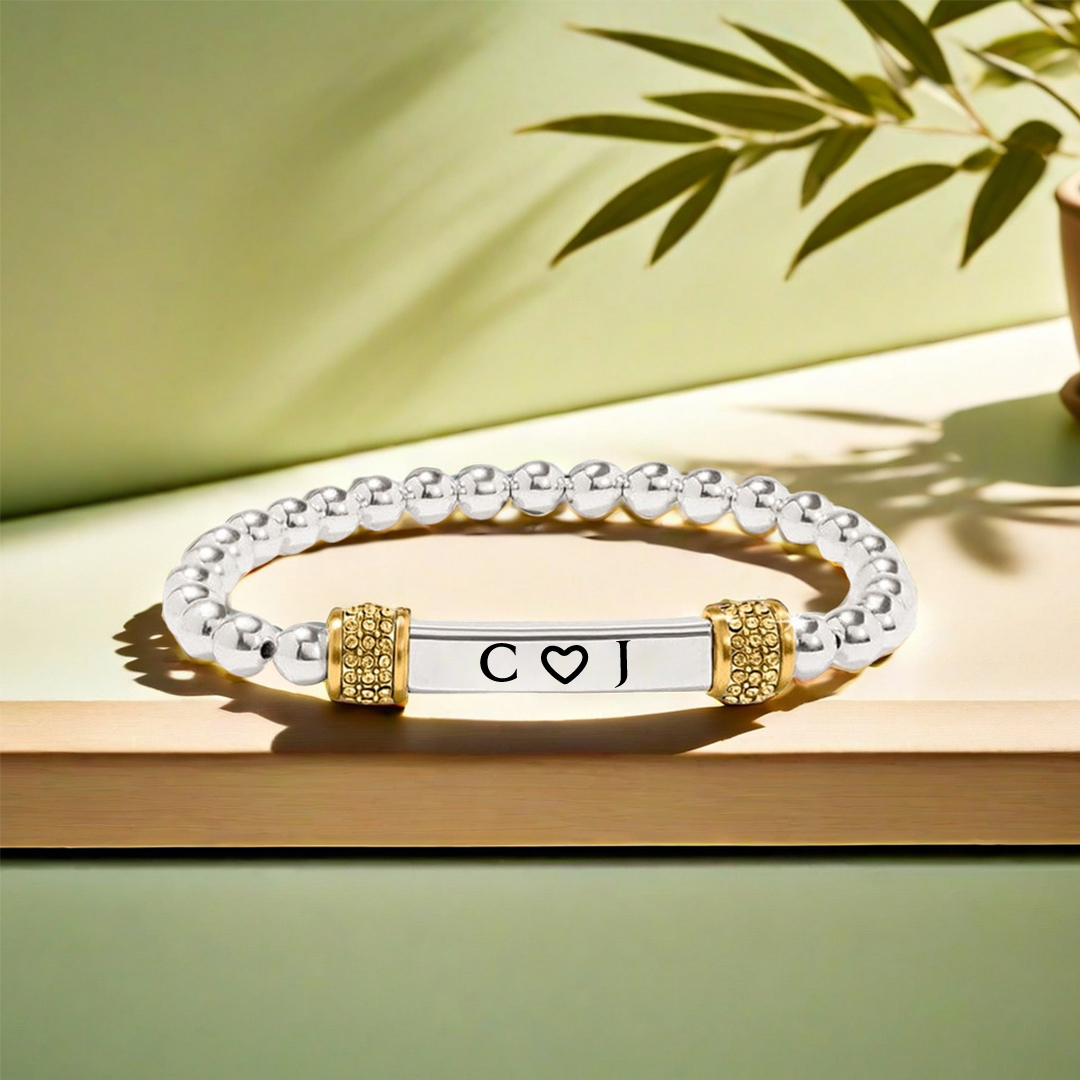 For Love- Initials Custom Bead Bracelet