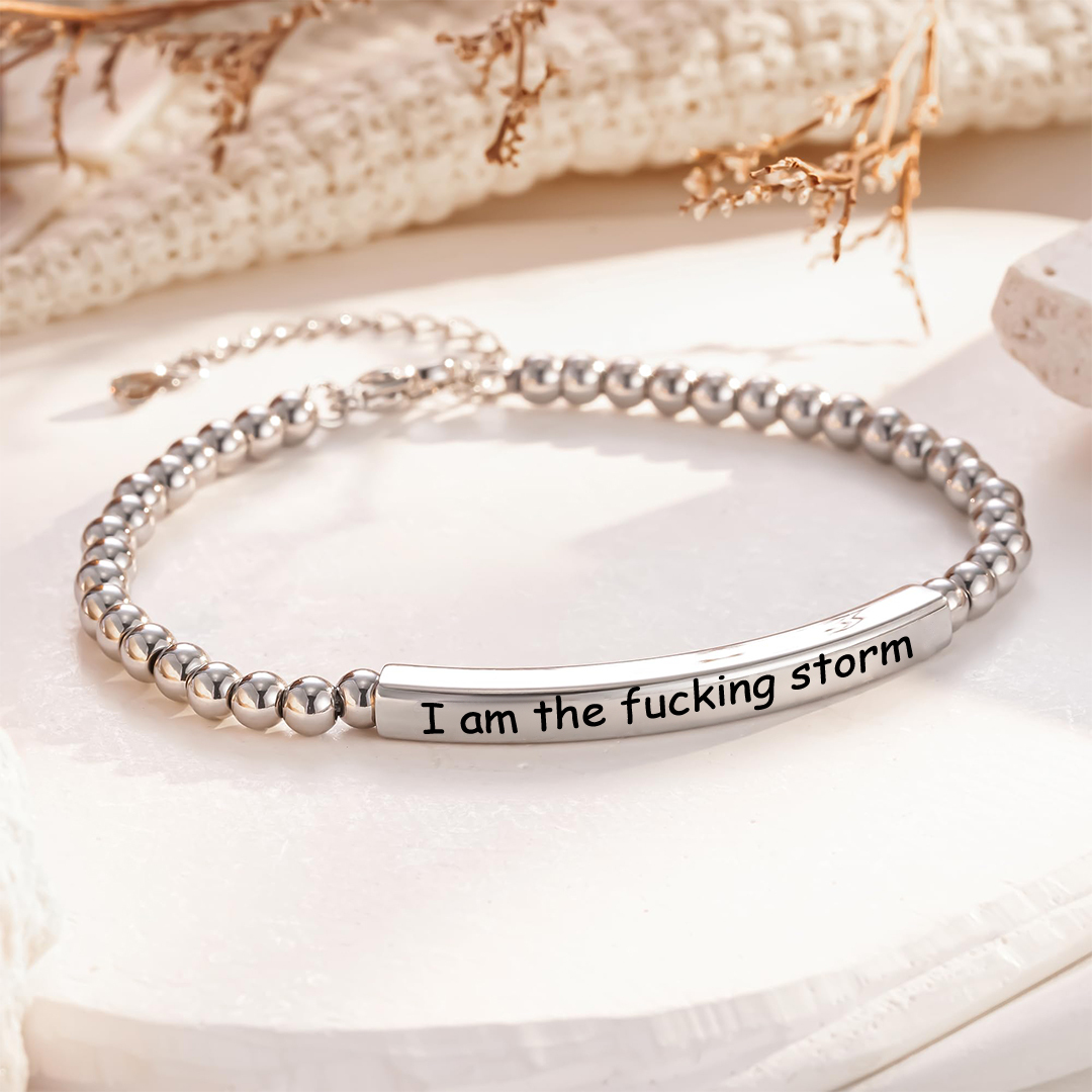 I Am The Fucking Storm Long Beaded Bracelet 