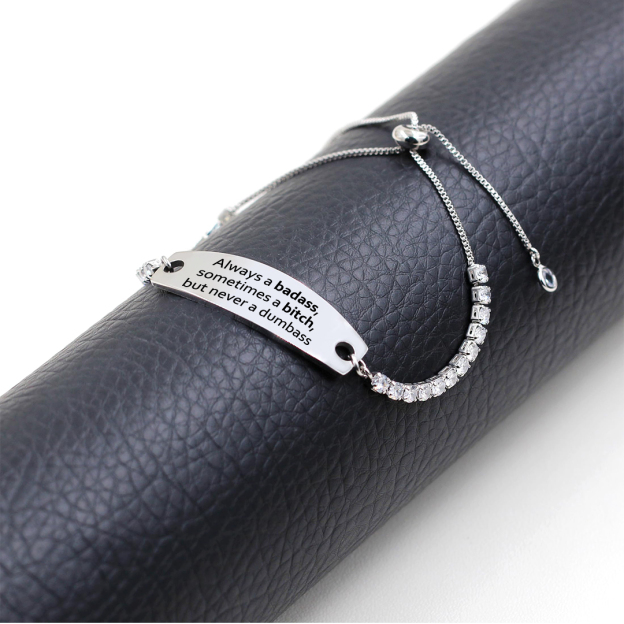 Badass Bitch Engraved Tennis Bracelet