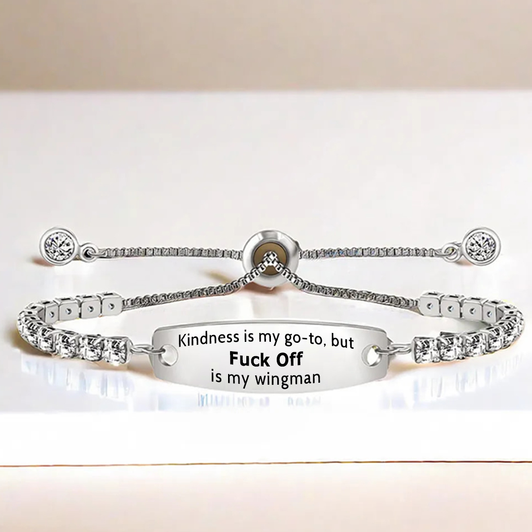 Fuck Off Engraved Tennis Bracelet