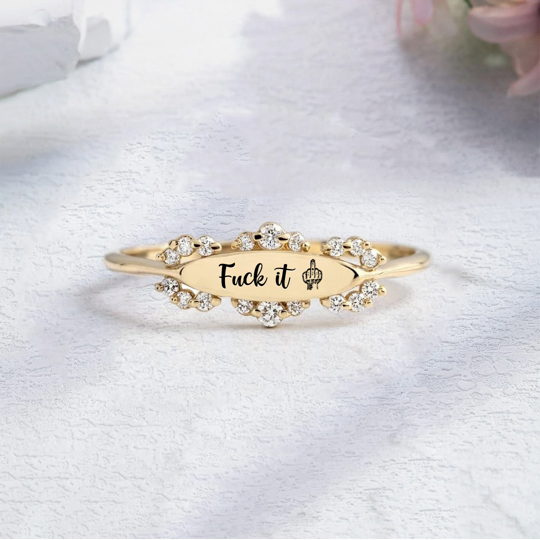 Fuck It Diamond Oval Ring