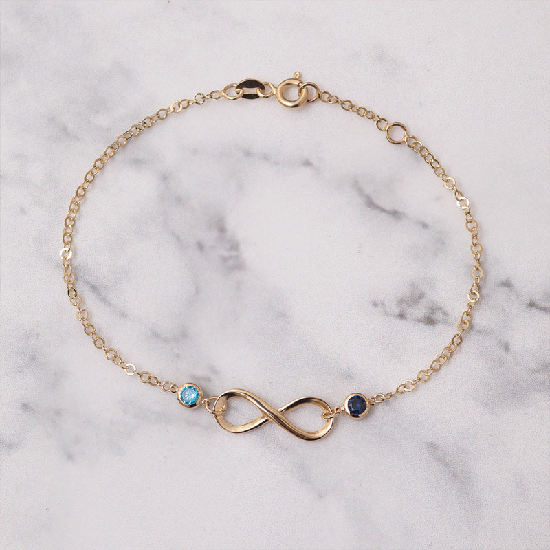 Mother & Daughter Forever Linked Together Infinite Custom Birthstones