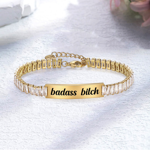Badass Bitch Short Tennis Bracelet