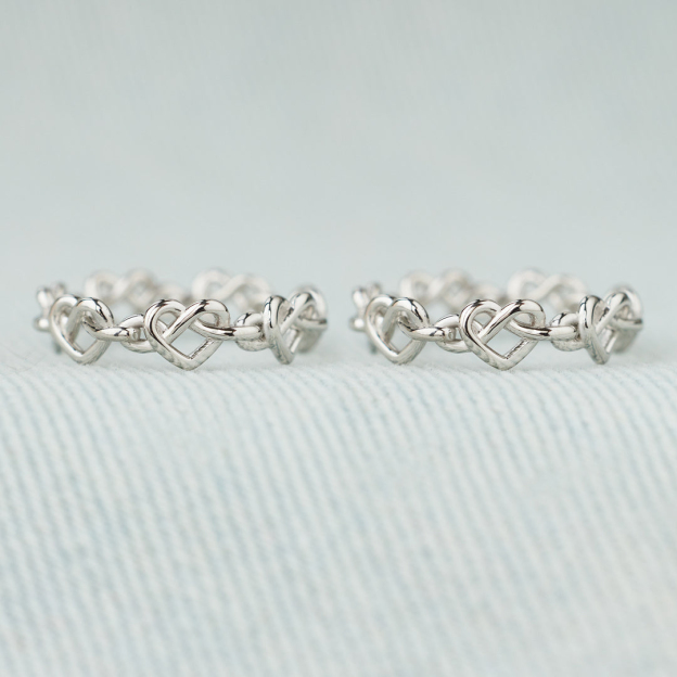 Mother & Daughter Always Connected Infinity Heart Knot Ring