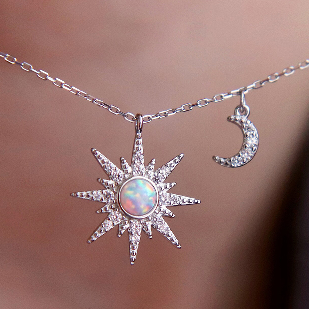 For Bonus Daughter - Hearts Are Linked Moon And Star Necklace