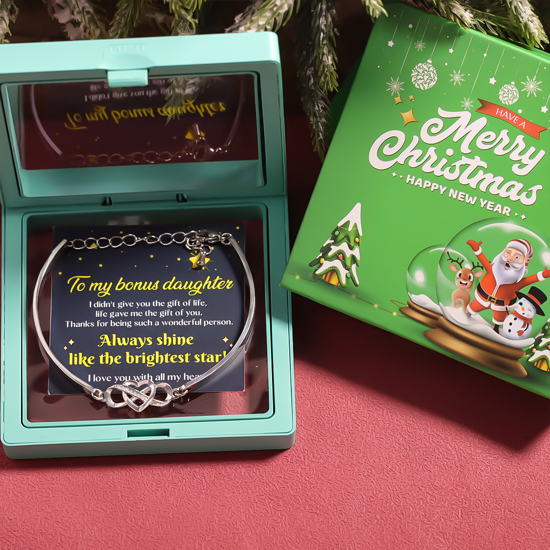 For Bonus Daughter - Infinity Heart Bracelet with Christmas Pack