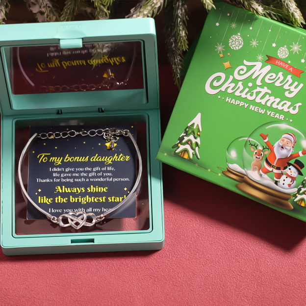 For Bonus Daughter - Infinity Heart Bracelet with Christmas Pack