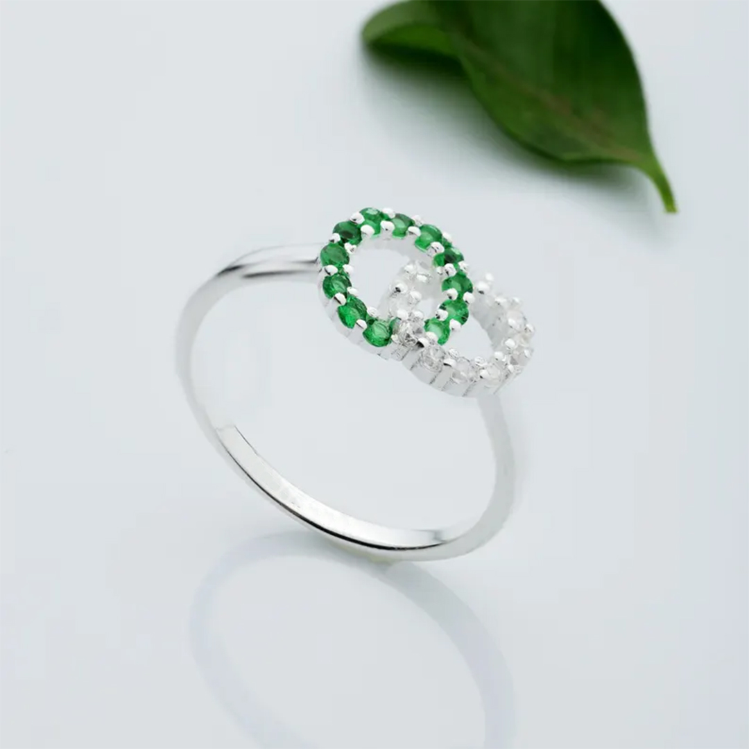 S925 Promise Forever Custom Birthstones Interlocking Ring