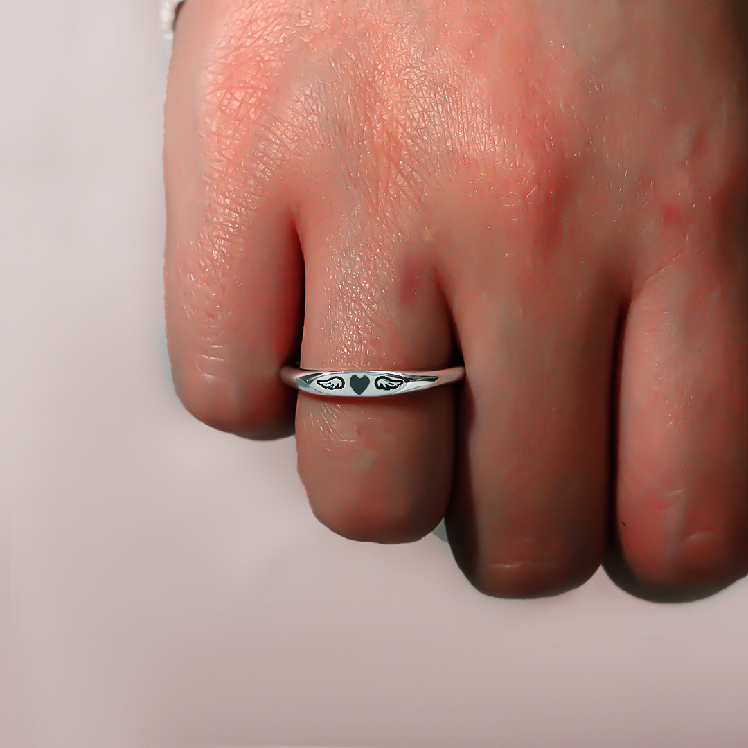For Memorial - Mama of An Angel Thin Ring