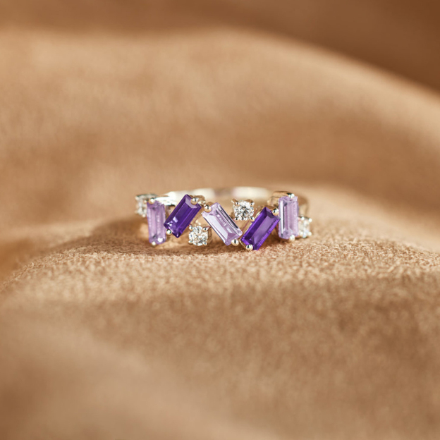 Broken Pieces Purple  Diamond Ring