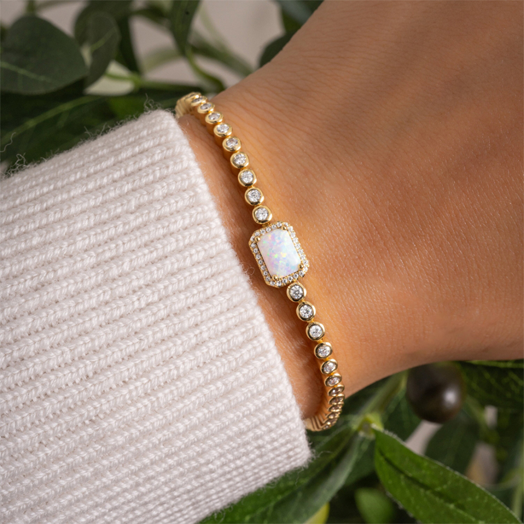 Self Love I'm choosing my peace Opal Stone Bracelet
