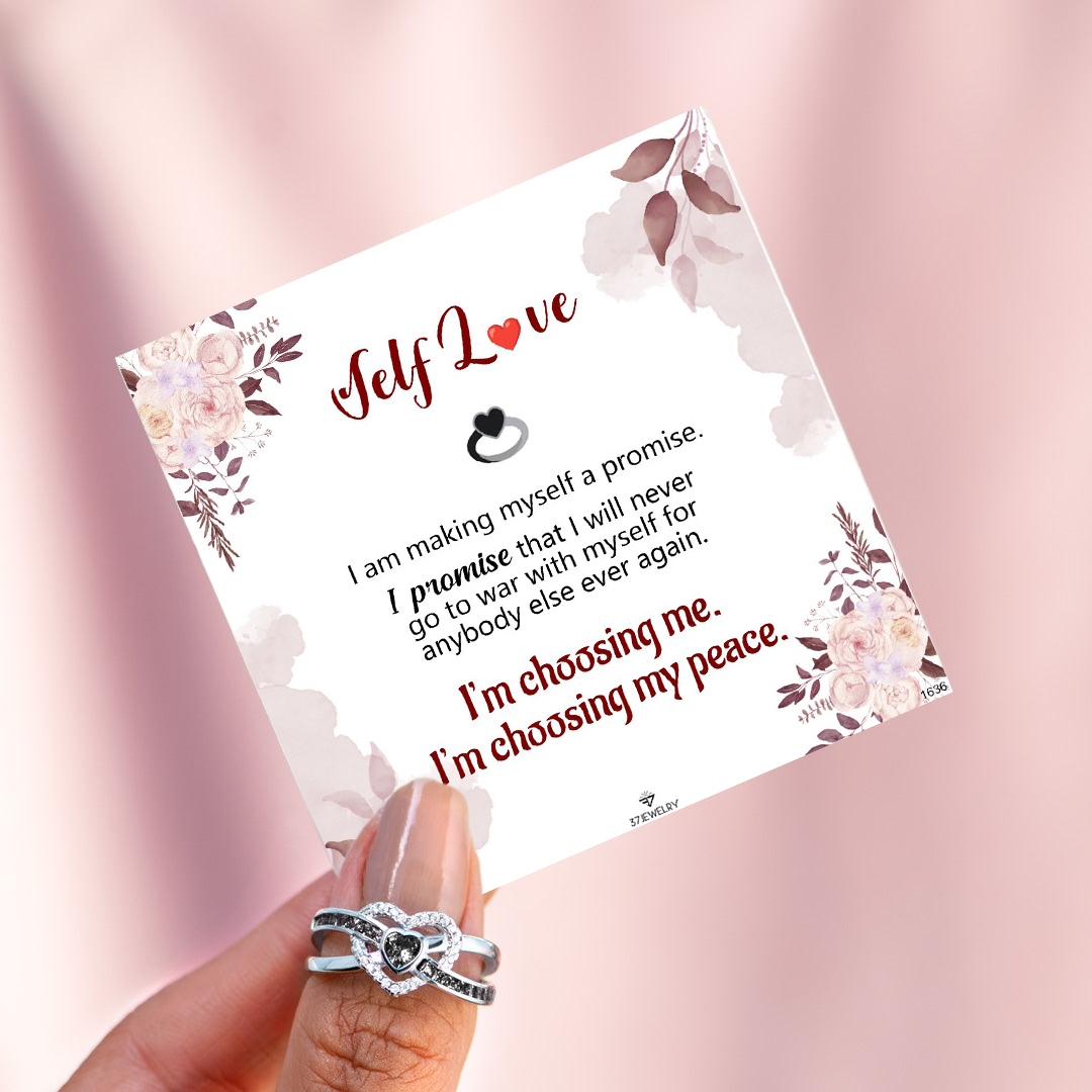Self Love- I'm choosing my peace Heart Ring