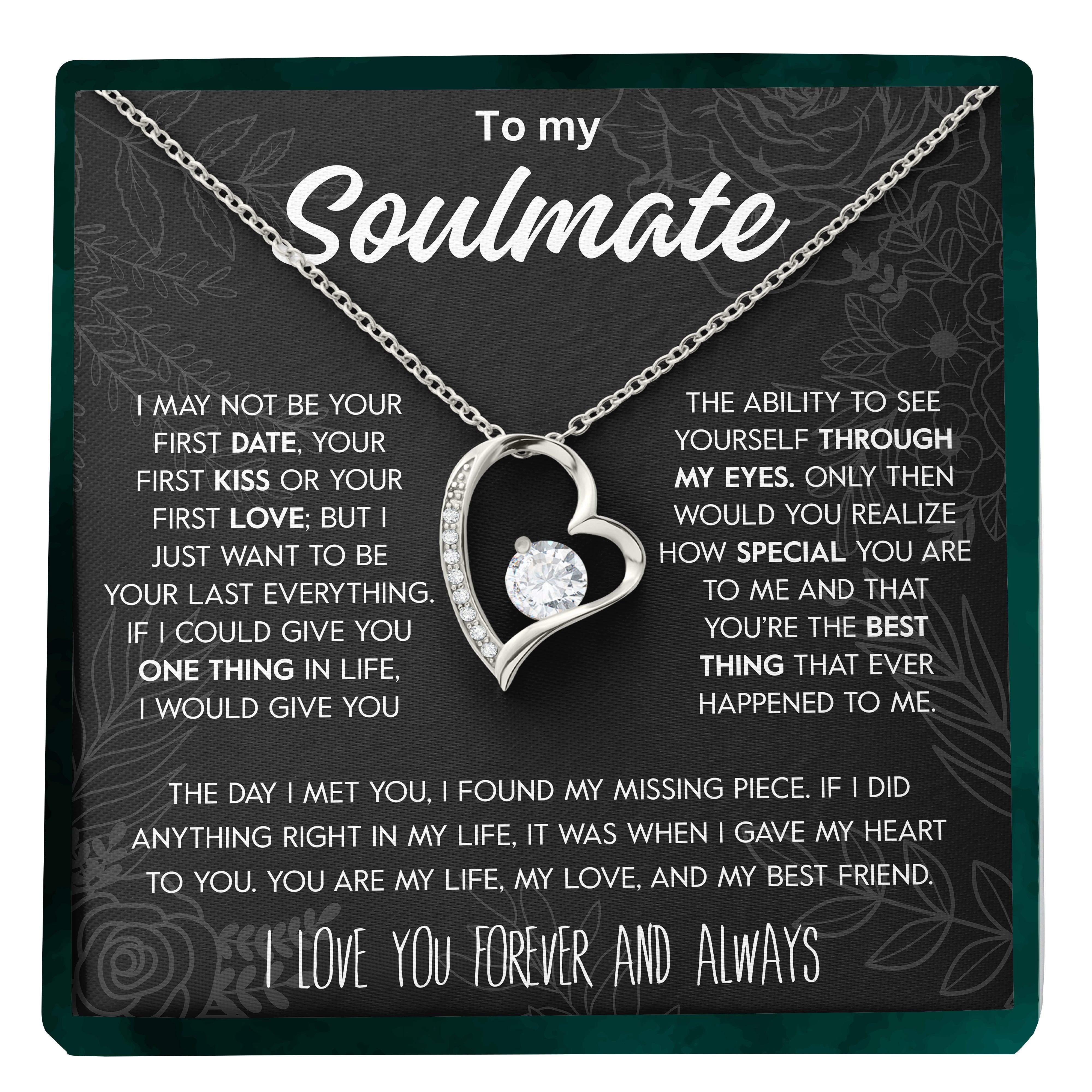 For Wife - I Love You Forever And Always Heart Necklace