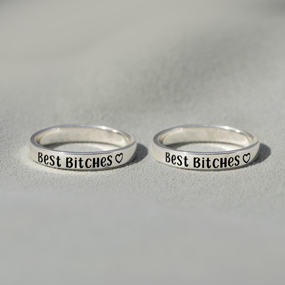 For Friend - Best Bitches Engraved Ring