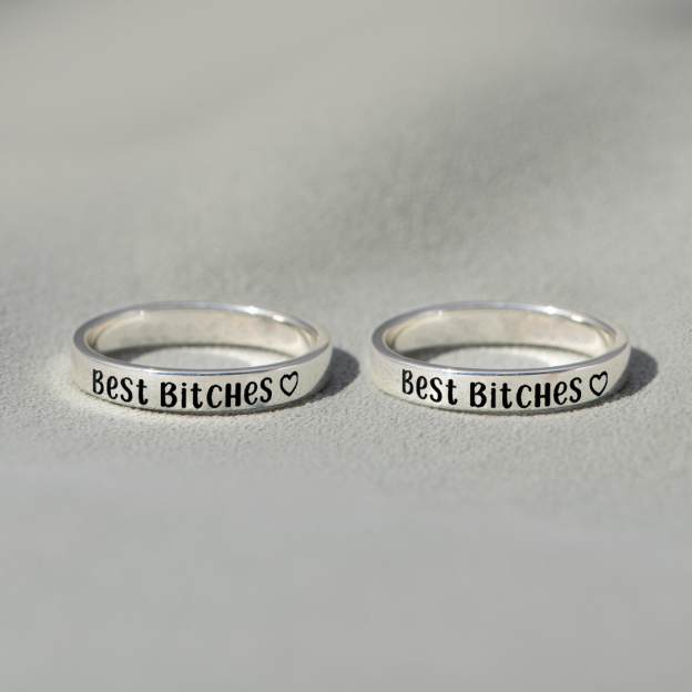 For Friend - Best Bitches Engraved Ring