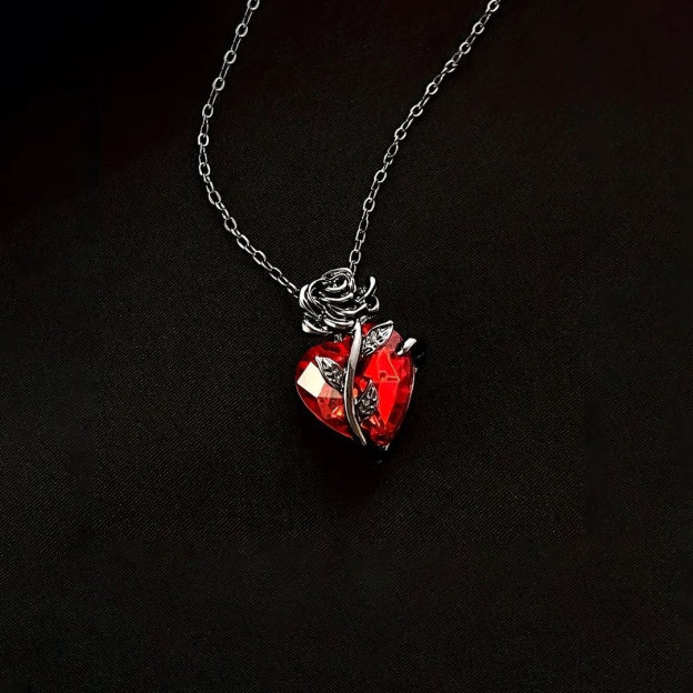 For Self-Black love rose necklace