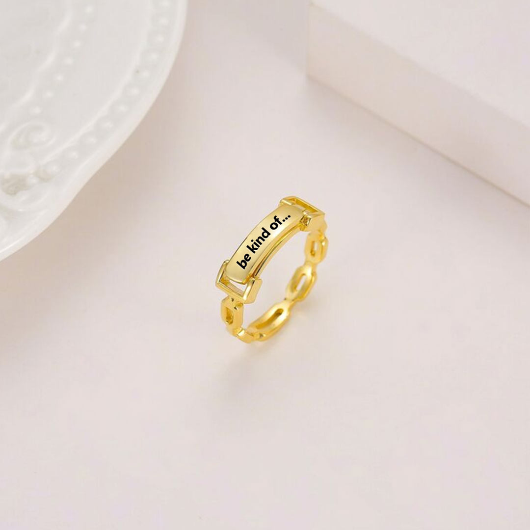 Creative Custom Letters Chain Engraved Ring