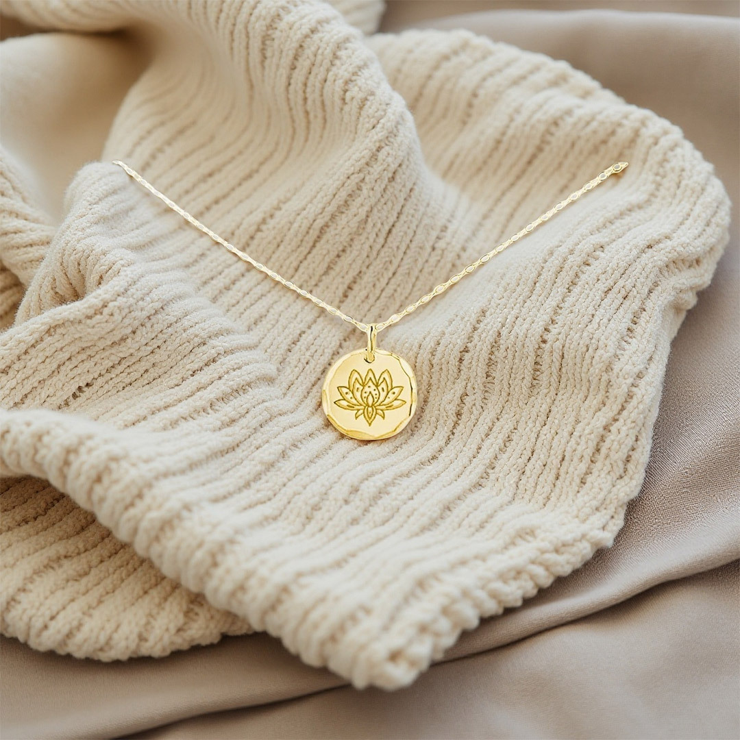 Fuck It and Begin Again Round Lotus Necklace