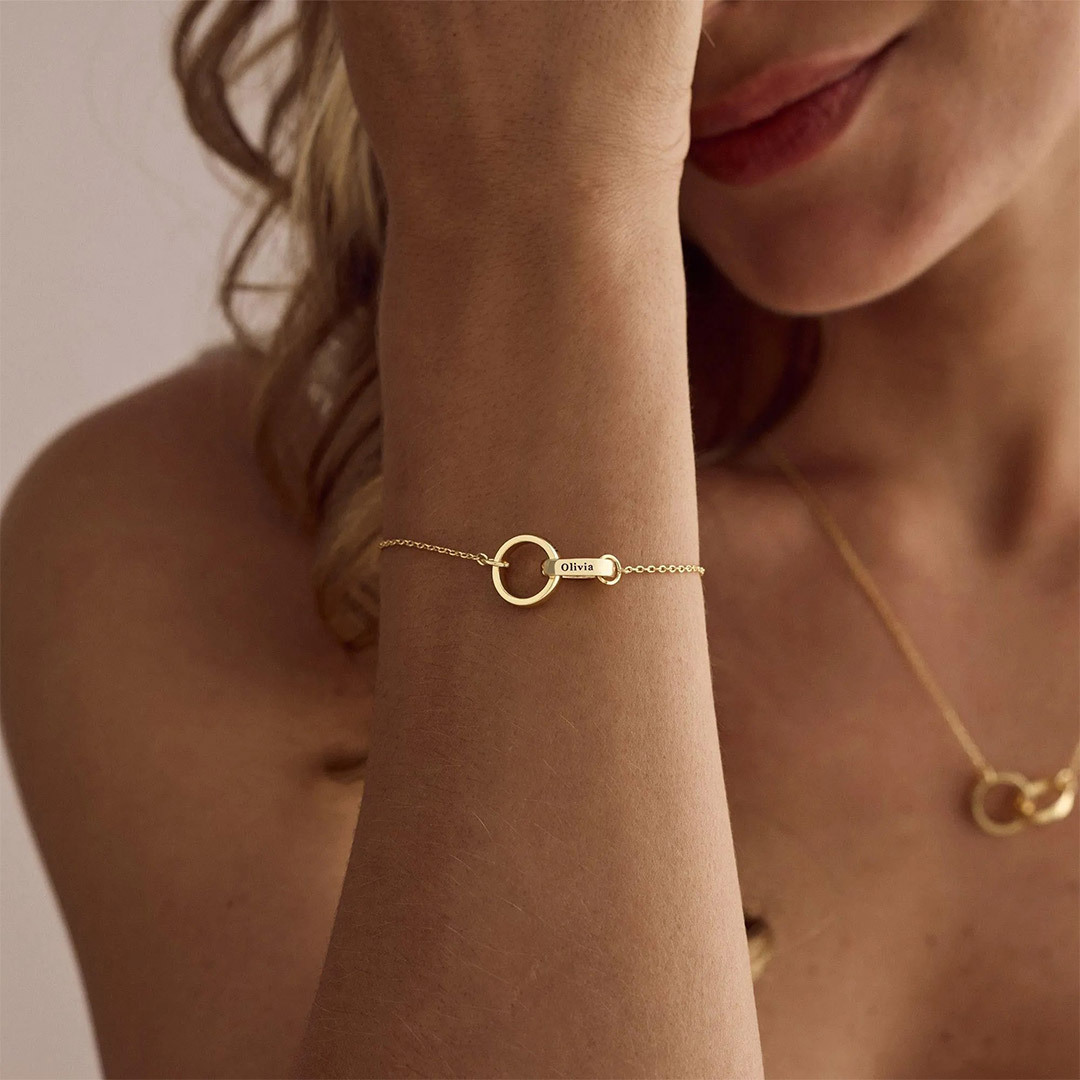 For Mother & Daughter-Personalized Circle Name Bracelet
