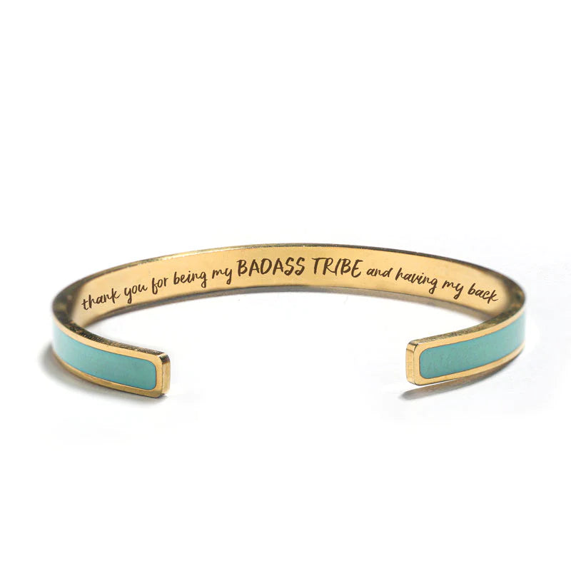 For Friends - Thank You For Being My Badass Tribe And Having My Back Cyan Cuff Bracelet-37bracelet