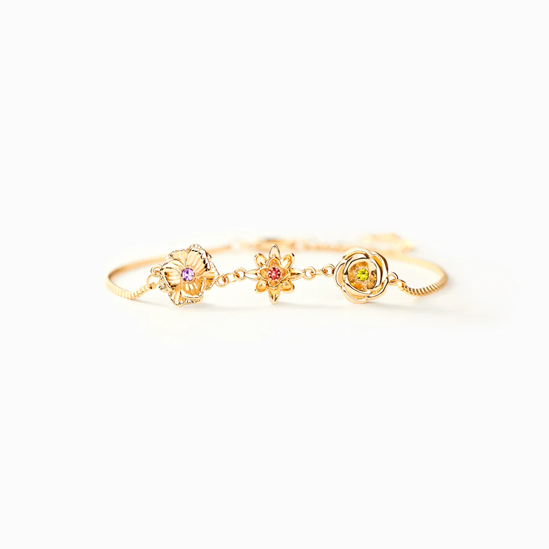1-10 THREE-DIMENSIONAL BIRTH FLOWERS BRACELET