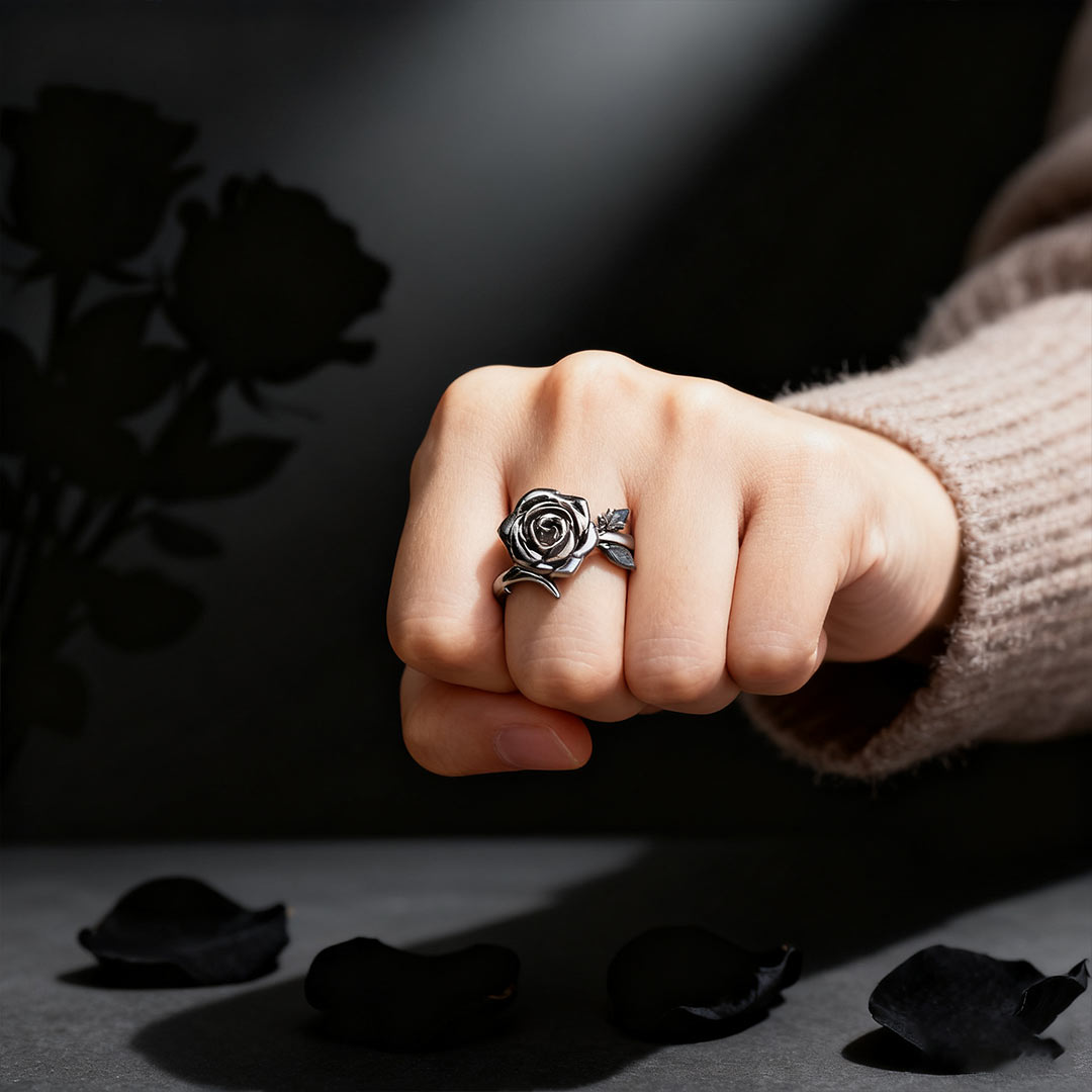 Begin Again Black Rose Ring
