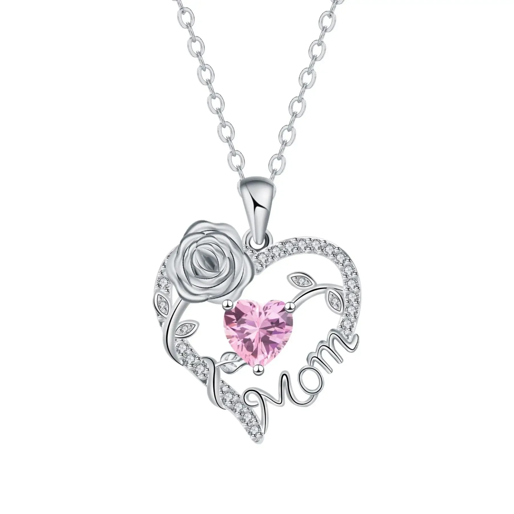 Heart-Shaped Mom Pendant