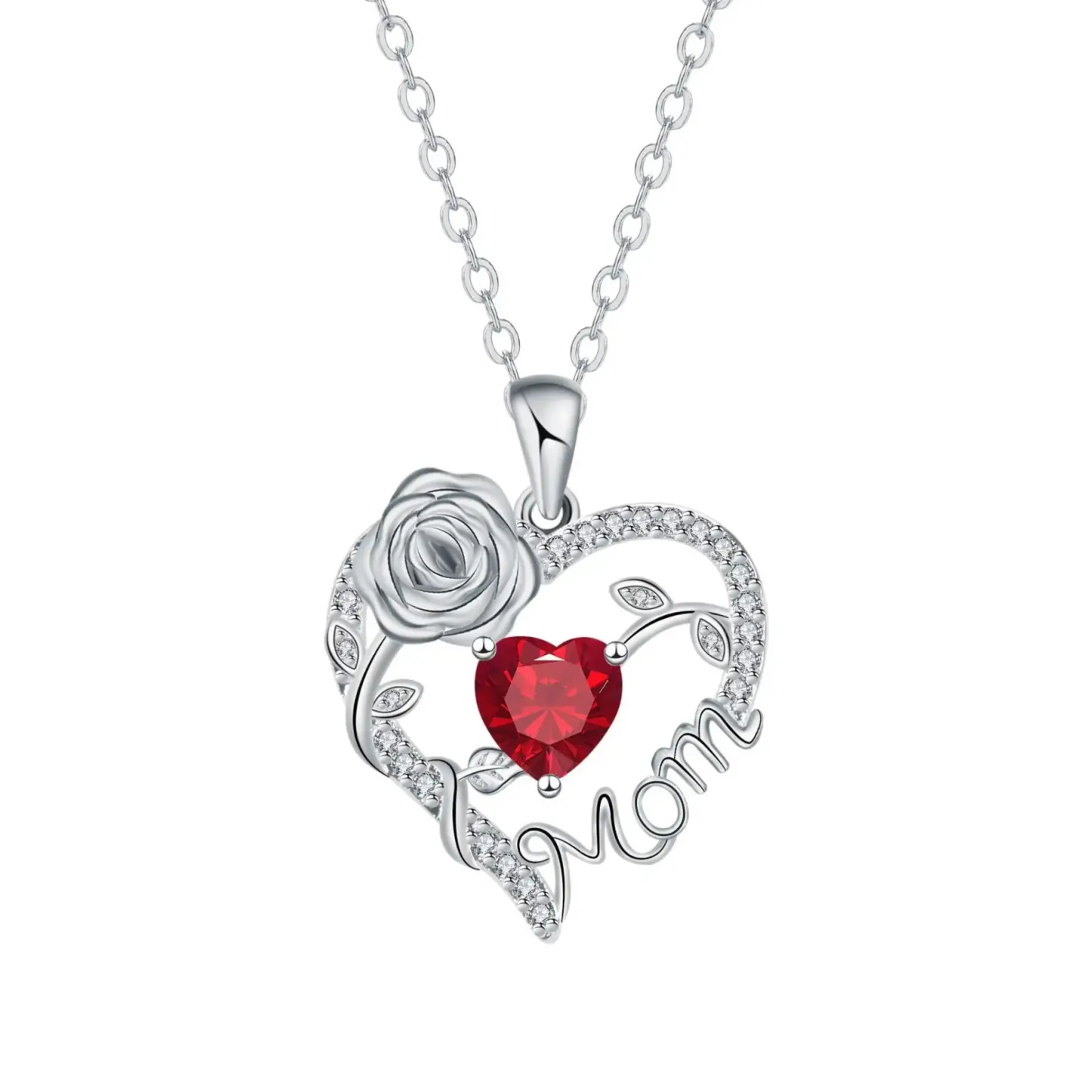 Heart-Shaped Mom Pendant