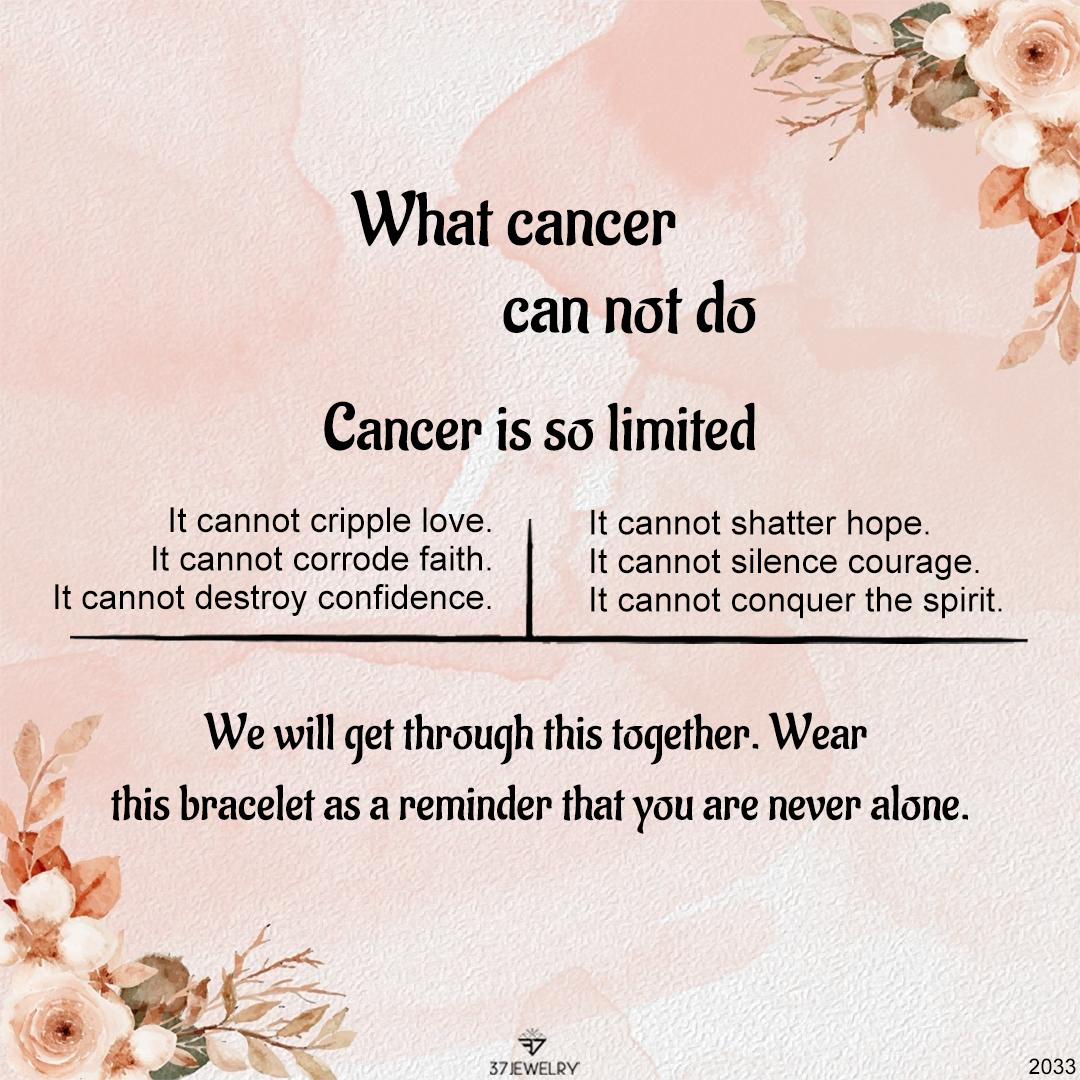 S925 Conquer Cancer Beaded Stretch Bracelet