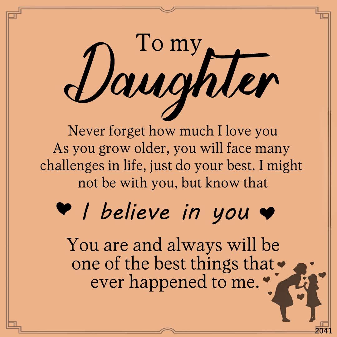 For Daughter - Never Forget How Much I Love You Heart Bead Bracelet