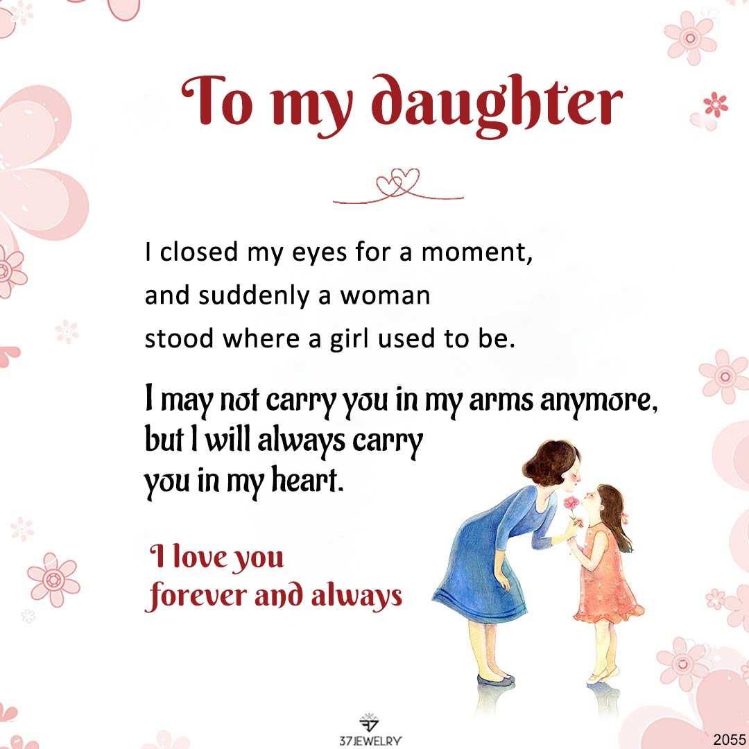 For Daughter-S925 l Will Always Carry You In My Heart Crystal Necklace