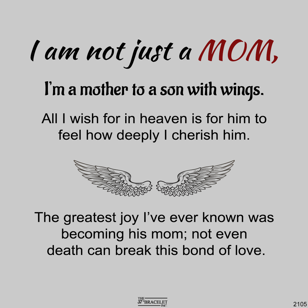 For Memorial - I’m A Mother To A Son With Wings Diamond Wings Name Custom Ring