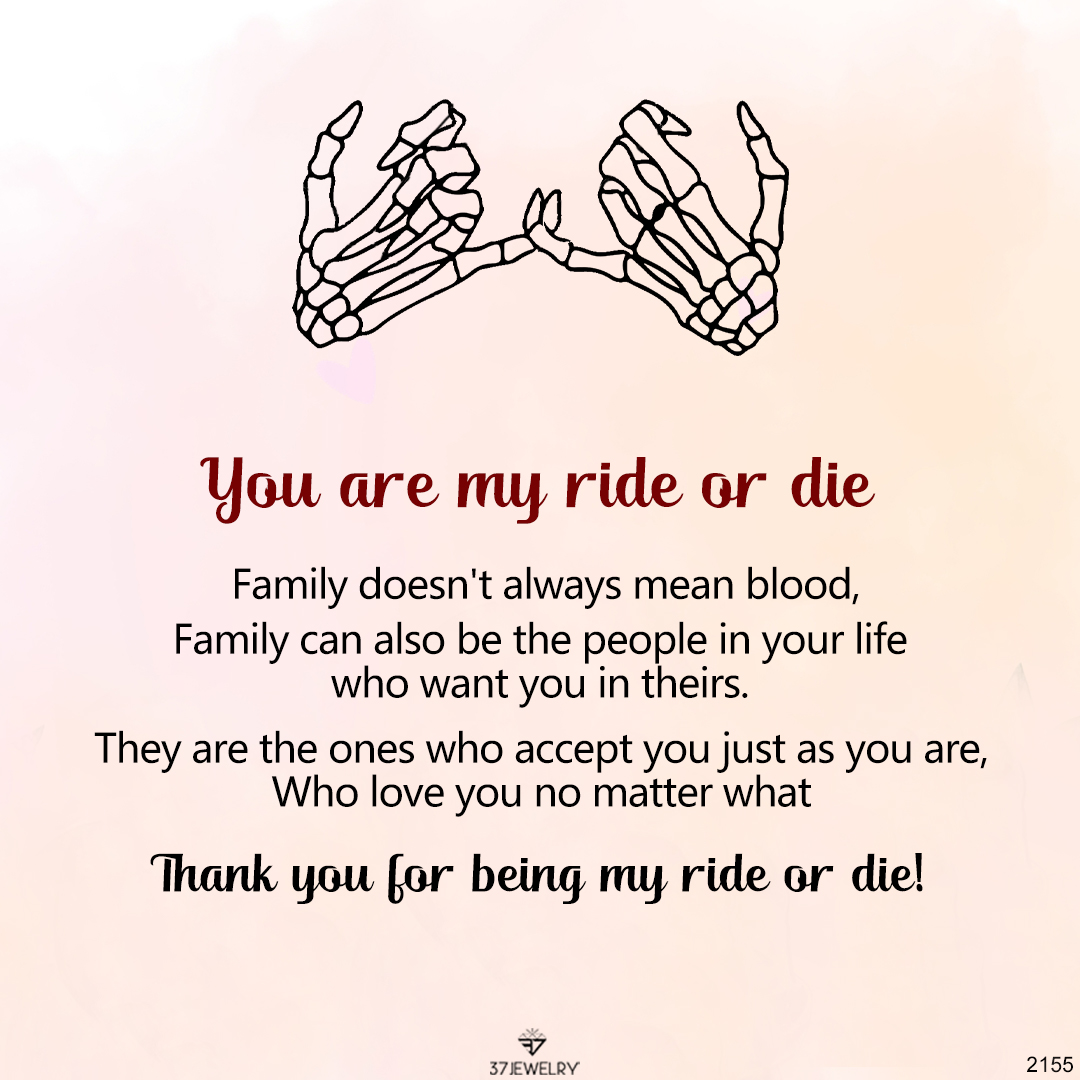 For Friend - S925 You Are My Ride or Die Skeleton Pinky Promise Ring 
