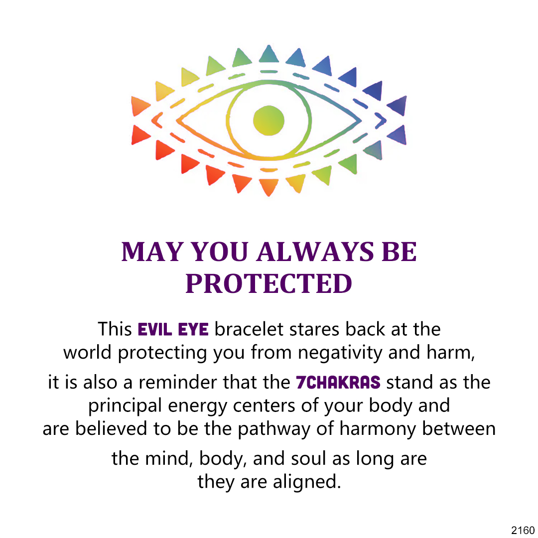 Volcanic Lava Bead Evil Eye 7 Chakra Balancing Bracelet