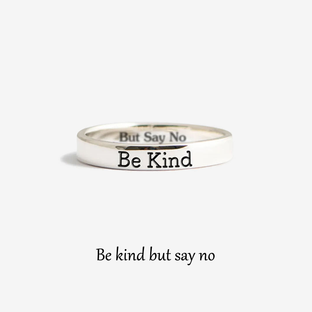S925 Be Kind But Say No Circle Ring