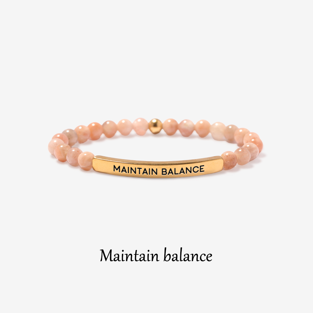 Maintain Balance Bead Lettering Bracelet