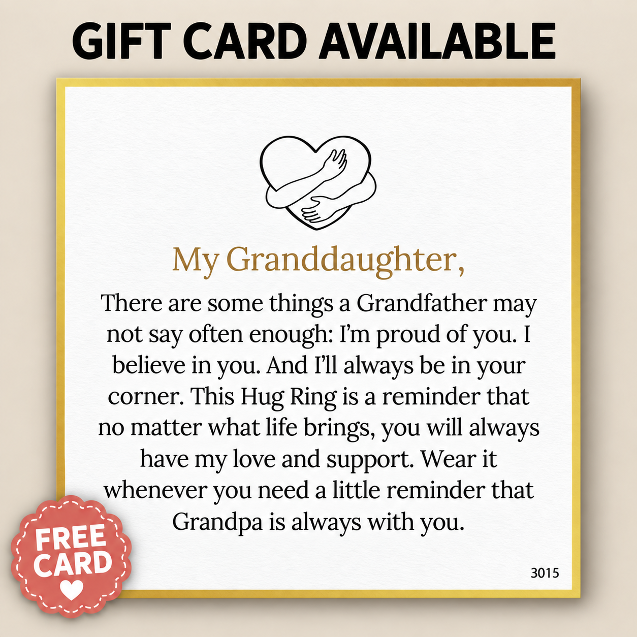 For Granddaughter – Always With You Hug Ring