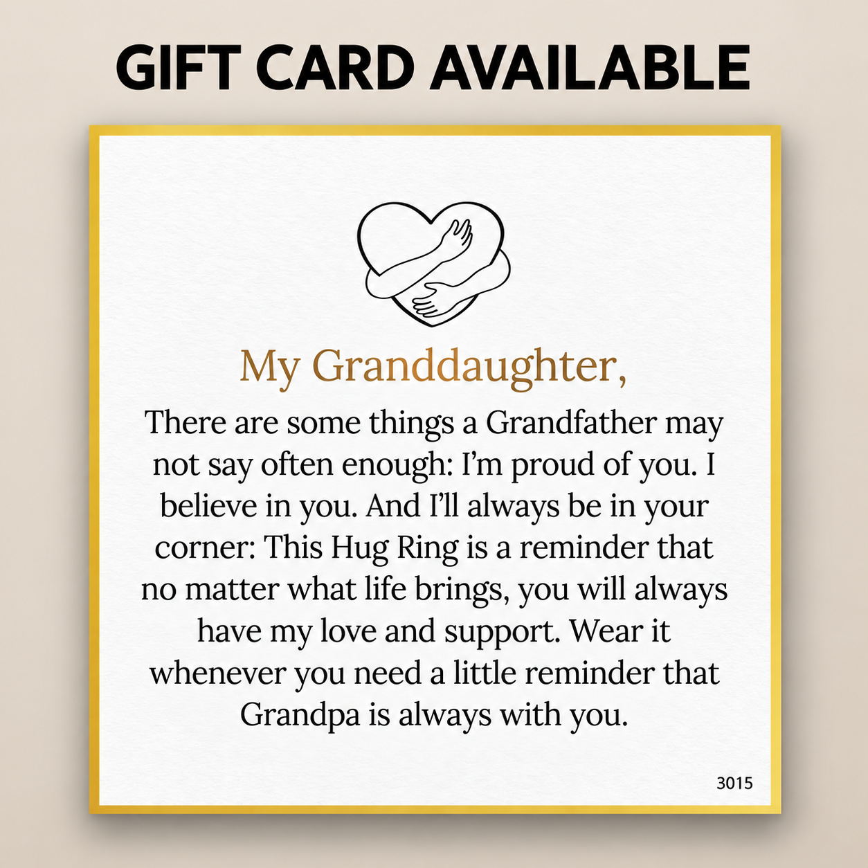 For Granddaughter – Always With You Hug Ring