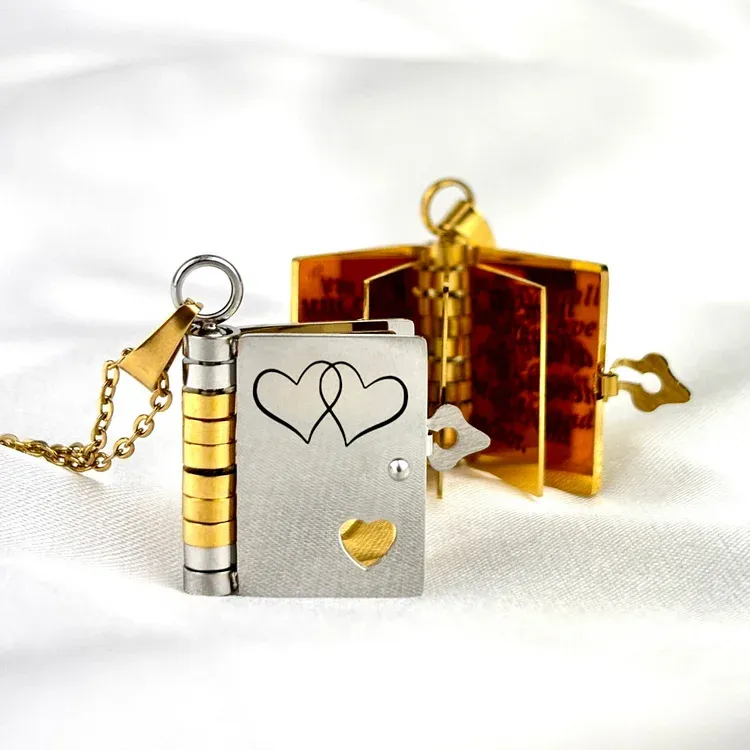 For Love - My Girlfriend Book Necklace