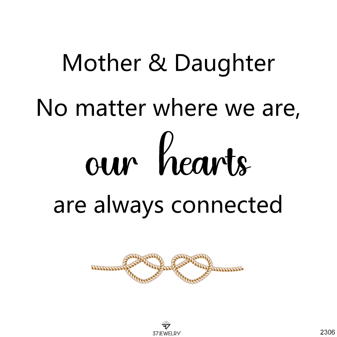 Mother & Daughter Always Connected Infinity Heart Knot Ring