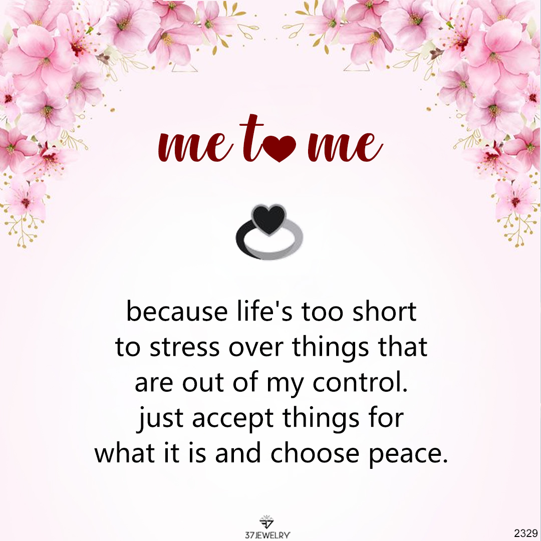 For Self - Me to me Black Ceramic Heart-shaped Ring