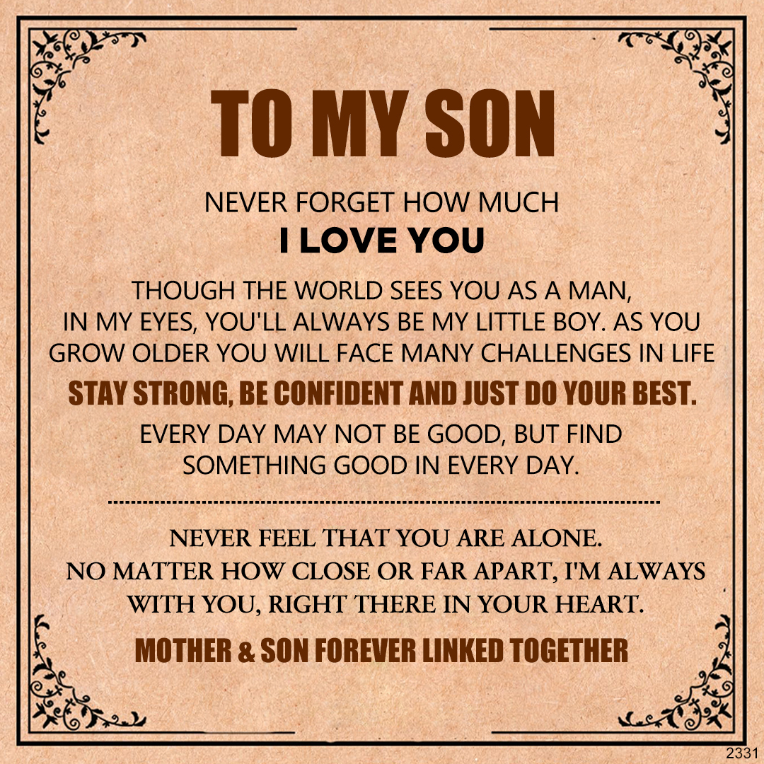 For Son - Mother & Son Forever Linked Together Black Knot Bracelet